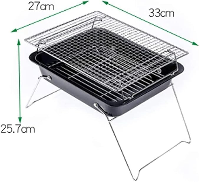 BBQ Grill Barbeque Grill Charcoal Barbecues Grill Portable Folding Charcoal Barbecue Outdoor Stainless Steel BBQ Barbeque Grill for Camping (A)