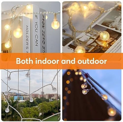 RaThun 116ft Color Changing String Lights, 200 LED Multicolor & Warm White Crystal Globe Lights with Remote, 11 Modes, IP44 Waterproof, Plug in Fairy Lights for Indoor Outdoor Christmas Party Garden