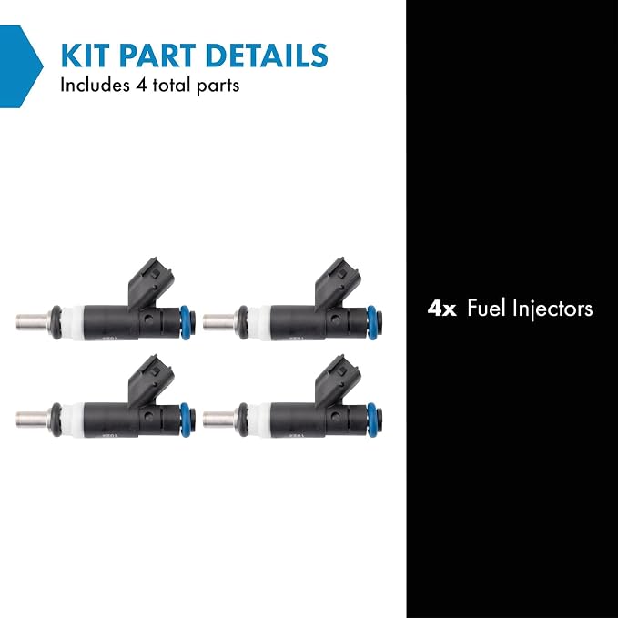 TRQ Fuel Injector Set | For 2011-2014 Chrysler 200 2008-2014 Dodge Avenger 2007-2012 Caliber 2009-2015 Journey 2007-2017 Jeep Compass Patriot