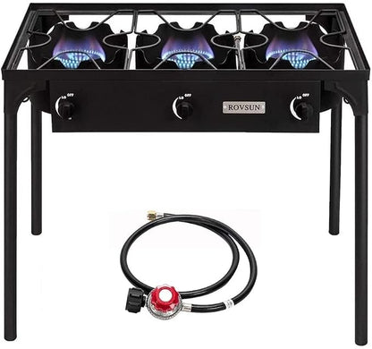 ROVSUN 2/3 Burner Outdoor Propane Gas Stove High Pressure Stand Cooker for Backyard Cooking Camping Home Brewing Canning Turkey Frying