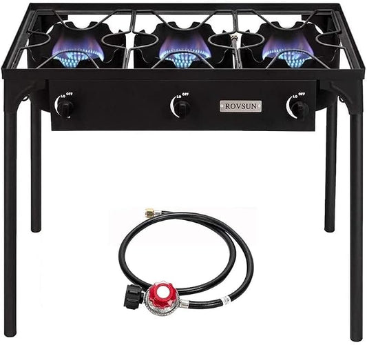 ROVSUN 2/3 Burner Outdoor Propane Gas Stove High Pressure Stand Cooker for Backyard Cooking Camping Home Brewing Canning Turkey Frying