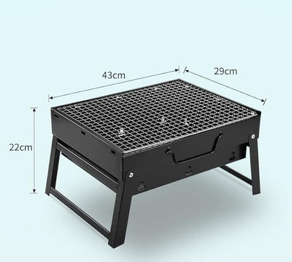 Portable Charcoal Grill for Camping, Outdoor Barbecue Grill for 3-5 People, Household BBQ Grill with Charcoal Grills Rack, Easy Setup BBQ Utensils for Picnic & Backyard,A-1