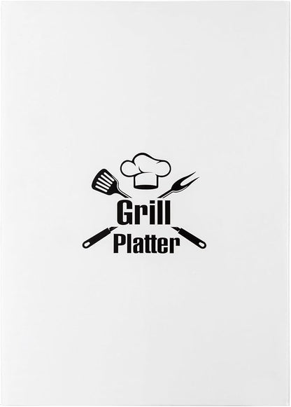 R HORSE Melamine Grill Platter Gift, BBQ White Oval Serving Tray Plate | Christmas, New Year, Birthday Gift for Dad Grandpa Men, Ideal for Appetizer, Dessert, Salad, Outdoor Indoor Cooking Party