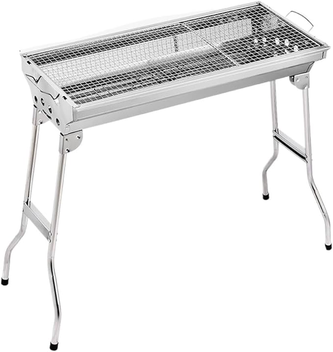 Portable Charcoal Grill for Camping BBQ Grills Outdoor Barbecue Grill Home Charcoal Barbecue Grill with Foldable Legs,73 * 33.5 * 70Cm-D