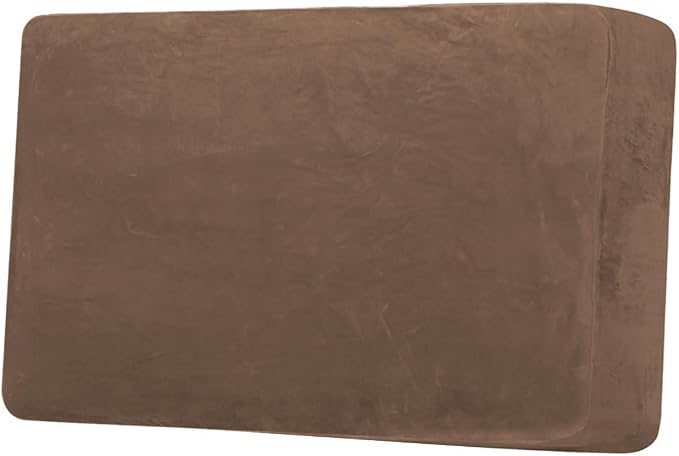 H.VERSAILTEX Velvet Stretch Individual Couch Cushion Cover Plush Slipcover for Loveseat Sofa Furniture Protector Seat Cover (1 Piece Loveseat Cushion Cover, Caramel)