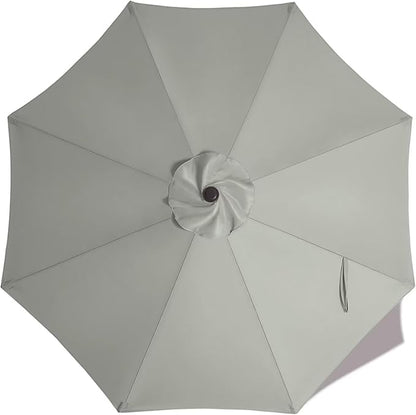 ABCCANOPY 9ft Outdoor Umbrella Replacement Top Suit 8 Ribs (Gray)