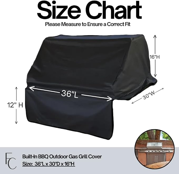Formosa Covers Built-in BBQ Grill Head Cover Fits Blackstone 36 Inch, Heavy-Duty Waterproof Black Vinyl Outdoor Island Guard