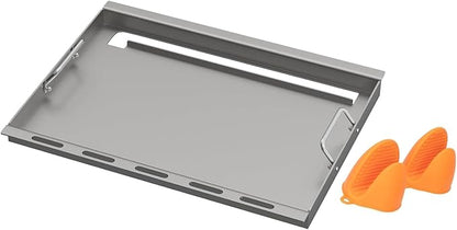 65937 Full Size Griddle for Weber Genesis 300 Replacement Parts Genesis E310 E320 E330 S310 S320 S330 EP310 EP320 EP330 Grill Flat Top Insert with Handles, for Weber 7524 7528 Accessories,Carbon Steel
