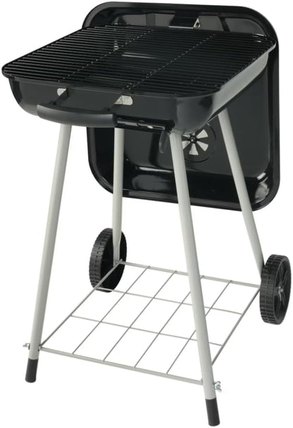 17.5 Inch Round Charcoal Grill, Outdoor Portable Barbecue Grill with Rolling Wheels & Adjustable Air Dampers, Ideal for Backyard, Camping, Patio, Garden and Outdoor Cooking