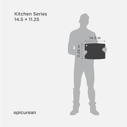 Epicurean Kitchen Series 14.5" × 11.25" Cutting Board, Non-Toxic, Dishwasher Safe, Made in the USA, Slate
