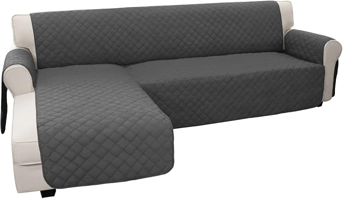 Easy-Going Sectional Couch Covers for Dogs L Shape Sofa Cover Reversible Sofa Slipcover Chaise Lounge Cover Furniture Protector Cover for Pets Dog Cat (Large, Dark Gray/Dark Gray) | Soft Sofa Slipcover For Dogs, Fits Left/Right Chaise Lounge Protector,...