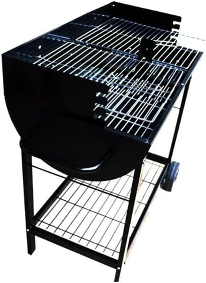 Portable Charcoal Grill with Trolley, Outdoor Barbecue Grill for Camping BBQ, Foldable Camping Grill for Backyard Patio Hiking, Easy Clean Charcoal Grills BBQ,LightGrey-D