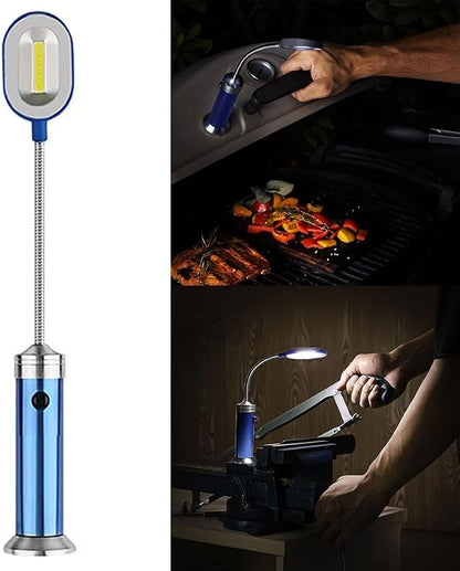 2 Pack Magnetic COB LED Grill Light, 200 Lumens BBQ Lamp with 360° Adjustable Head, Heat Resistant Aluminum Alloy Work Light for Gas Grills, Workshop and Car Repair, for battery Operated
