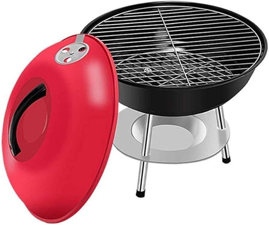 Portable Charcoal Grill for Camping BBQ, Outdoor Barbecue Grill with Thick Stainless Steel Round Oven, Multi-Person Camping Grill for Picnic & Party,A-1