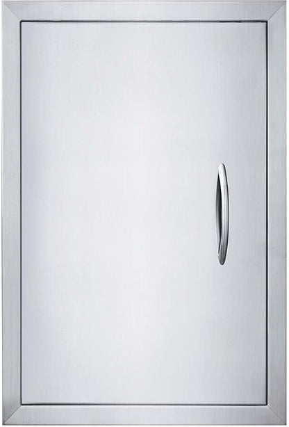 JIE JIN 17" W X 24" H Outdoor Kitchen Doors Single Door Thickened 304 Brushed Stainless Steel BBQ Access Door BBQ Island Doors Outdoor Kitchen Accessories Door for Outdoor Kitchen BBQ Island