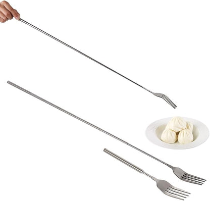 Extendable Fork,8.7 to 25.4 Inch Expandable fork prank,Expandable Telescopic BBQ Fork, Stainless Steel, Extendable Handle,Long Dinner Fruit Dessert Cutlery