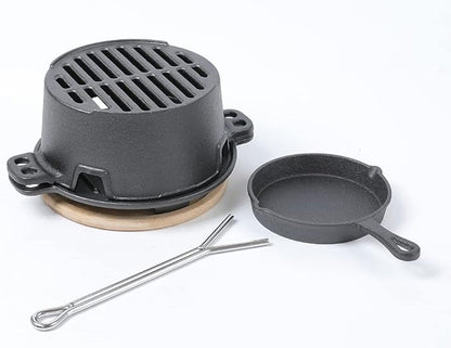 HAWOK Pre-seasoned Hibachi Grill, Charcoal Grill for Outdoor Camping BBQ Cooking………