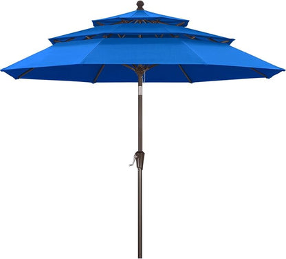 ABCCANOPY 5-Year 10-Year No Fading 9FT 3 Tiers Patio Umbrella, Outdoor Table Umbrella with 8 Sturdy Ribs for Deck, Backyard, Garden, Yard