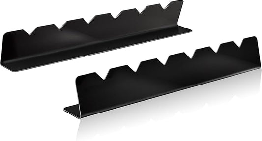 Kabob Skewers Rack Set of 2 - Stainless Steel BBQ Grill Rack with 6 Notch, Compatible with Wood/Bamboo/Round/Metal/Flat Skewers - Grilling Accessories (Pouch Included)