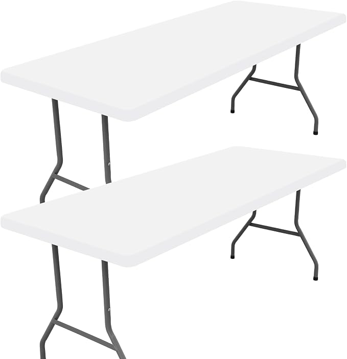 Moosfor 2 Pack Rectangle Spandex Fitted Table Cloth, 4FT Elastic Tablecloth | Washable Picnic Table Cover, Stretch Waterproof Table cloths for Party, Patio, Dining, Kitchen, 36" x 48", White