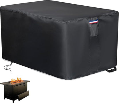 Fire Pit Cover Rectangular,600D Outdoor Furniture Covers Waterproof For Patio Tables,43" Propane Gas Firepit Table Cover For Rectangle Fireplace,43"L x 25"W x 25"H