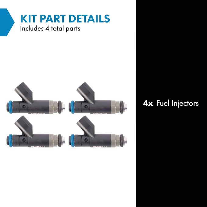 TRQ Fuel Injector Set | For 2004-2010 Chrysler PT Cruiser 2004-2006 Sebring 2004-2007 Dodge Caravan 2004-2005 Neon Stratus
