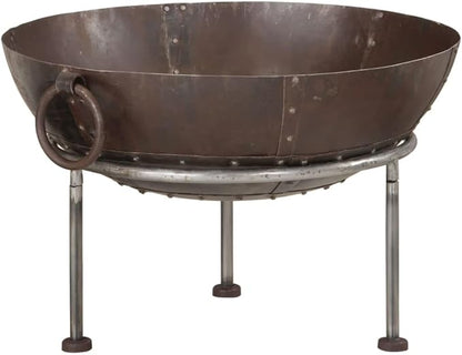 21.7 Inch Iron Fire Pit for Garden Patio, Outdoor Wood Burning Fire Bowl with Handles, Sturdy 3-Legged Fireplace for Backyard Heating and BBQ