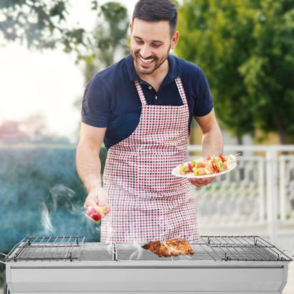 Portable Charcoal Grills Stainess Steel Folded Barbecue Grill 70x31x71cm Portable BBQ Grill for Outdoor Cooking Camping and Family Barbecue Outdoor Picnic
