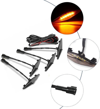 Smoked LED Grille Light Kit, LED Light with Wire, Compatible with Toyota 4Runner TRD Pro Grille 2014-2019, 1 Set (Amber Light)