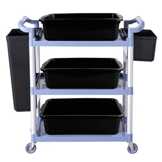 Teyyvn 13 L Plastic Bus Box, Commercial Wash Basin Tote Box, 4-Pack, Black