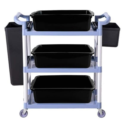 Teyyvn 13 L Plastic Bus Box, Commercial Wash Basin Tote Box, 4-Pack, Black