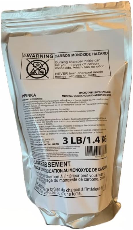 IPPINKA Binchotan BBQ Charcoal from Kishu, Product of Japan - 3lb of Lump Charcoal