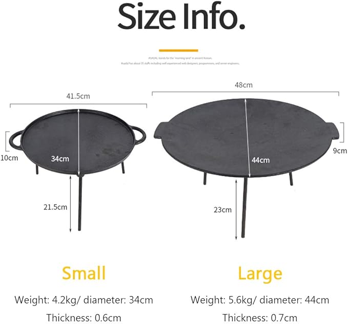 Outdoor Large Charcoal Grill Plate, Large Cake Pit, Cast Iron Pan, Camping Frying Pan, Driving Wrought Iron Grill, Barbecue Grill, Portable Folding Grill,M