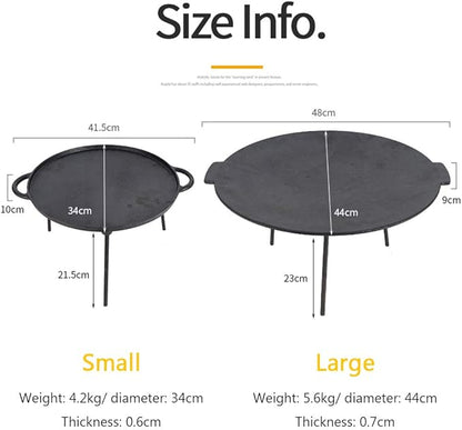 Outdoor Large Charcoal Grill Plate, Large Cake Pit, Cast Iron Pan, Camping Frying Pan, Driving Wrought Iron Grill, Barbecue Grill, Portable Folding Grill,M