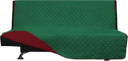 Easy-Going Reversible Couch Cover, Large Futon Sofa, Green/Christmas Red | Machine Washable Slipcover For Dogs, Water Resistant Furniture Mat For Living Room, Non-Slip Sofa Cover, Pet Friendly