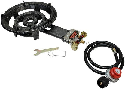 13" Diameter Outdoor Portable Propane Super Gas Stove Burner Heavy Cast Iron Camping Cookware