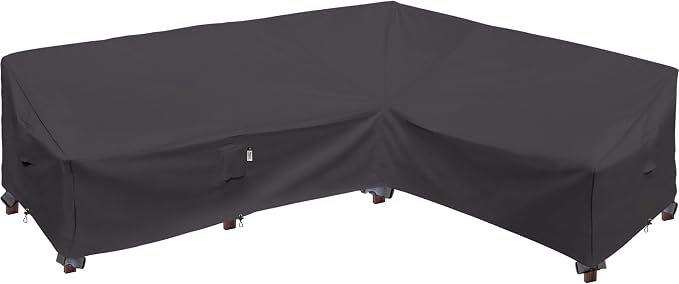 Heavy Duty Outdoor Sectional Sofa Cover, 104"X83" Waterproof 600D Patio Furniture Covers, L-Shaped Lawn Patio Couch Cover, Right Facing