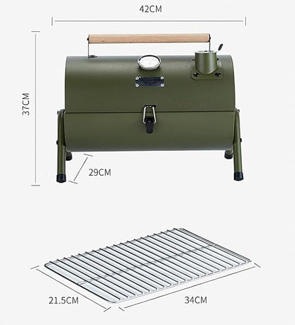 Charcoal Grills BBQ Grill Portable Outdoor BBQ Grill Patio Camping Picnic Barbecue Stove for 3-5 People Charcoal Grill for Cooking(Red)