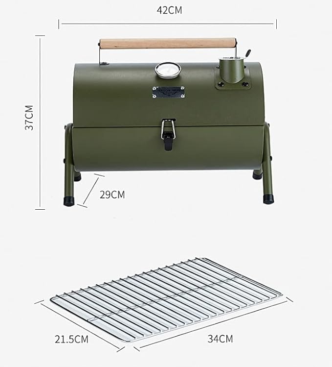 Charcoal Grill Portable Outdoor BBQ Grill Patio Camping Picnic Barbecue Stove for 3-5 People BBQ Grill(Red)