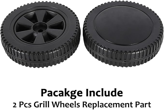 7 Inch Grill Wheels, G437-0037-W1, Replacement for Gas2Coal 463344015 463436215 463347017 463343015 463376017 463432215 & Kenmore 415.16123801, Black, Plastic, 2-Pack