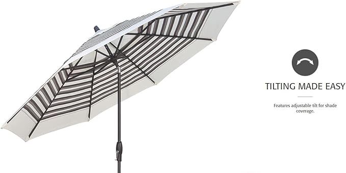 9-Foot Treasure Garden (Model 810) Deluxe Auto-Tilt Market Umbrella with Bronze Frame and Obravia2 Fabric: Kiwi