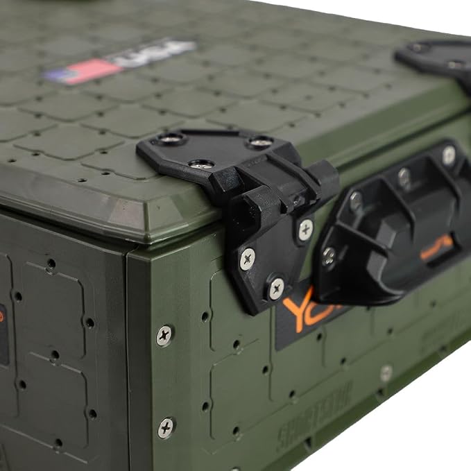 YakAttack ShortStak Solo Storage Box - Size & Color Options | Standalone Low-Profile Crate with Lid, Hinges & Latches | GridLoc Mounting Panels | Slider Feet for Under-Seat Use | Made in USA