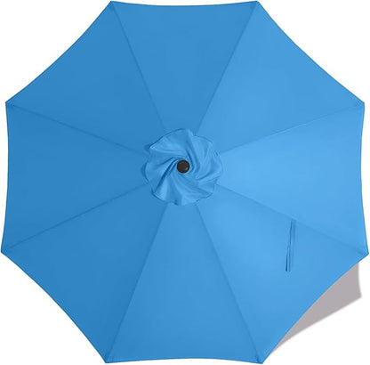 MASTERCANOPY Patio Umbrella 9 ft Replacement Canopy for 8 Ribs-Sky Blue Canopy Only