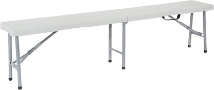 Office Star Resin Furniture for Indoor or Outdoor Use, Single, Fold in Half 6 Foot Bench