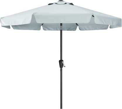 ABCCANOPY 10Ft Outdoor Patio Umbrella Garden Table Umbrella Market Umbrella with Tilt Adjustment and Crank for Garden, Deck, Backyard and Pool, 8 Sturdy Ribs, Ash Gray