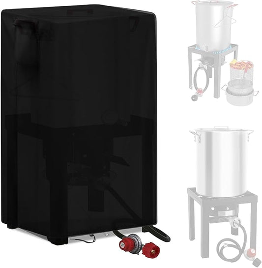 Outdoor Fryers Cover for ROVSUN 30QT Turkey Fryer & 10QT Fish Fryer Kit, Waterproof Deep Fryer Cover for Outdoor Cooking -11" D x 24" W x 32" H