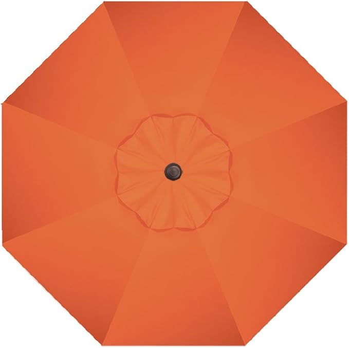 Treasure Garden Deluxe Crank-Tilt 9-FT Octagon Market Umbrella - Outdoor Patio, Deck, Pool, Backyard Stand Alone Umbrella - Heavy Duty w/Bronze Frame & Obravia Fabric (Sunset)