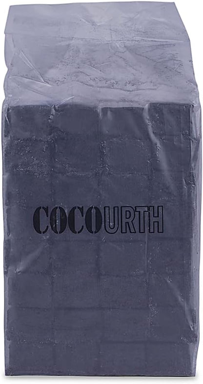 Natural Hookah Coconut Shell Charcoal Flat 25x25x18mm 96 PCS Electric Burner Briquettes Used Also for Cooking, Grilling, Barbecuing, Incense Narguile Coal (1kg)