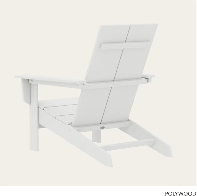 Polywood Contemporary Modern Oversized Adirondack Chair in White