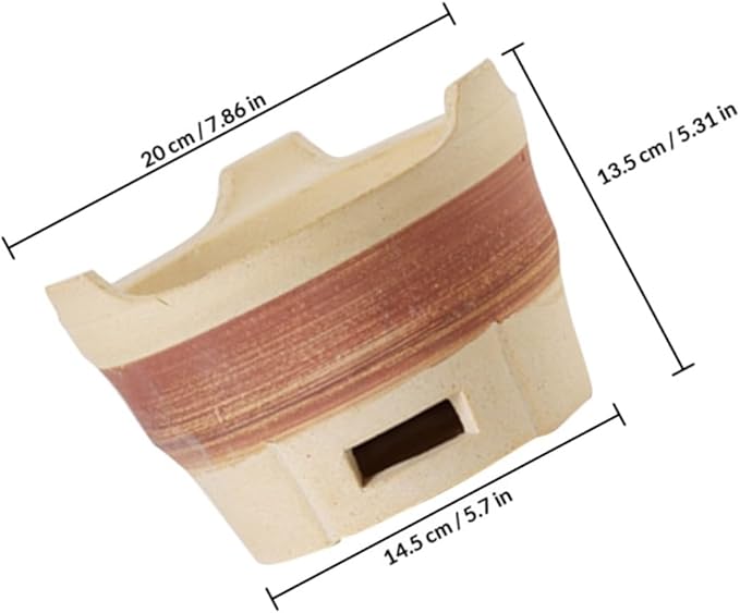 NUOBESTY Outdoor Charcoal Barbecue Stove Large Clay Grilling Coal Bbq Stove for Camping and Backyard Use Brown Clay Outdoor Charcoal Grilling Holder